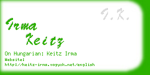 irma keitz business card